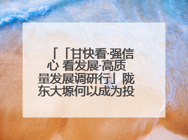 「甘快看·强信心 看发展·高质量发展调研行」陇东大塬何以成为投资热土