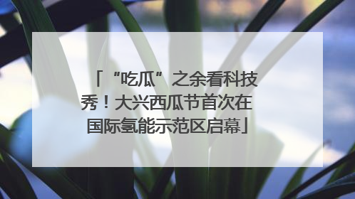 “吃瓜”之余看科技秀！大兴西瓜节首次在国际氢能示范区启幕