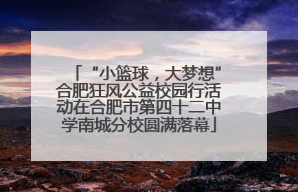 “小篮球，大梦想”合肥狂风公益校园行活动在合肥市第四十二中学南城分校圆满落幕