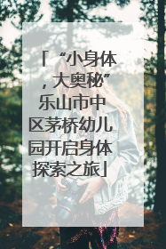 “小身体，大奥秘” 乐山市中区茅桥幼儿园开启身体探索之旅