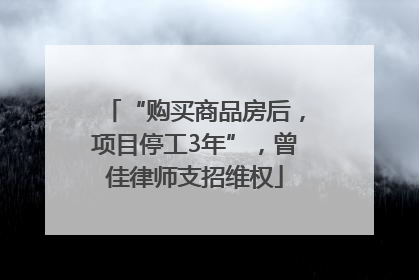 “购买商品房后，项目停工3年”，曾佳律师支招维权