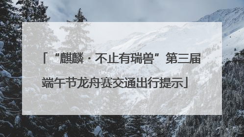 “麒麟・不止有瑞兽”第三届端午节龙舟赛交通出行提示