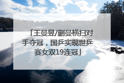 王曼昱/蒯曼横扫对手夺冠，国乒实现世乒赛女双19连冠