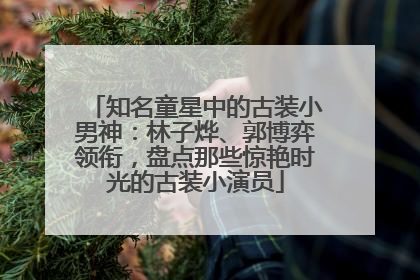 知名童星中的古装小男神：林子烨、郭博弈领衔，盘点那些惊艳时光的古装小演员