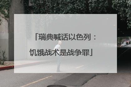 瑞典喊话以色列：饥饿战术是战争罪