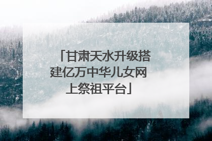 甘肃天水升级搭建亿万中华儿女网上祭祖平台