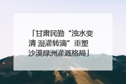 甘肃民勤“浊水变清 漫灌转滴”重塑沙漠绿洲灌溉格局