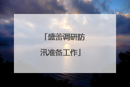盛蕾调研防汛准备工作