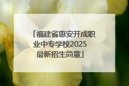 福建省惠安开成职业中专学校2025最新招生简章