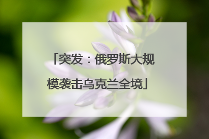 突发：俄罗斯大规模袭击乌克兰全境