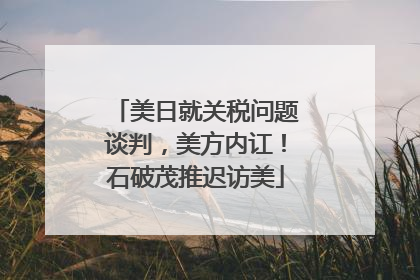 美日就关税问题谈判，美方内讧！石破茂推迟访美