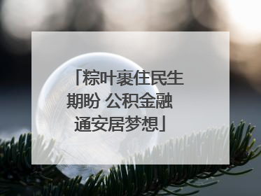 粽叶裹住民生期盼 公积金融通安居梦想
