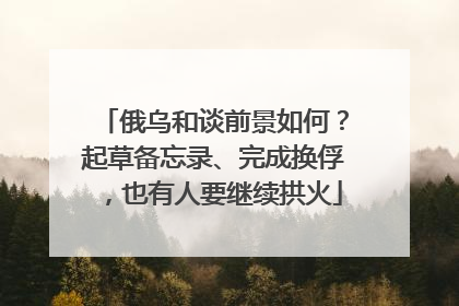 俄乌和谈前景如何？起草备忘录、完成换俘，也有人要继续拱火