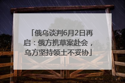 俄乌谈判6月2日再启：俄方携草案赴会，乌方坚持领土不妥协