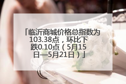 临沂商城价格总指数为103.38点，环比下跌0.10点（5月15日—5月21日）