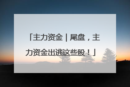 主力资金｜尾盘，主力资金出逃这些股！