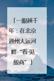 一眼越千年：在北京通州大运河畔“看·见殷商”