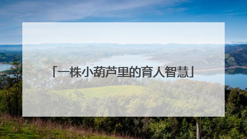 一株小葫芦里的育人智慧