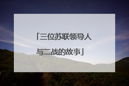 三位苏联领导人与二战的故事