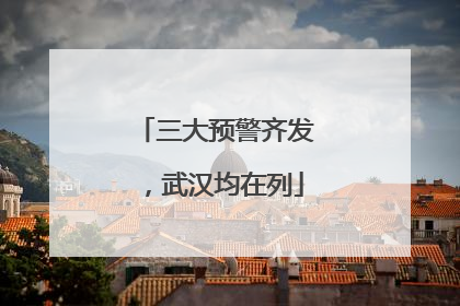 三大预警齐发，武汉均在列