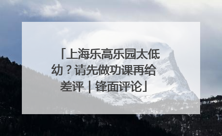 上海乐高乐园太低幼？请先做功课再给差评｜锋面评论
