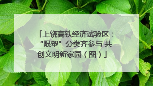 上饶高铁经济试验区：“限塑”分类齐参与 共创文明新家园（图）