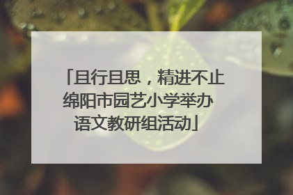 且行且思，精进不止 绵阳市园艺小学举办语文教研组活动