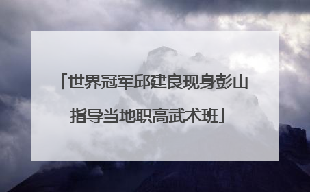 世界冠军邱建良现身彭山 指导当地职高武术班