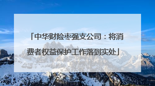 中华财险枣强支公司：将消费者权益保护工作落到实处