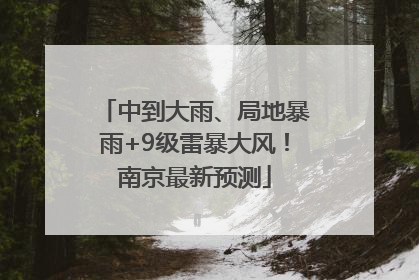 中到大雨、局地暴雨+9级雷暴大风！南京最新预测