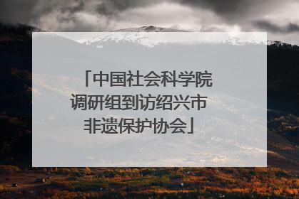 中国社会科学院调研组到访绍兴市非遗保护协会