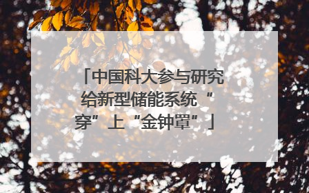 中国科大参与研究 给新型储能系统“穿”上“金钟罩”