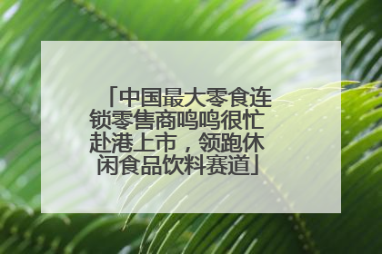 中国最大零食连锁零售商鸣鸣很忙赴港上市，领跑休闲食品饮料赛道