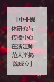 中非媒体研究与传播中心在浙江师范大学揭牌成立