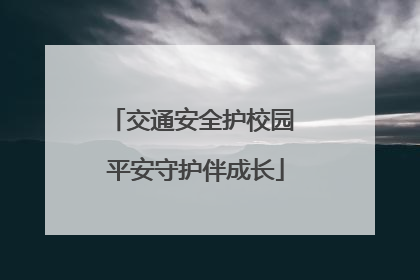 交通安全护校园 平安守护伴成长