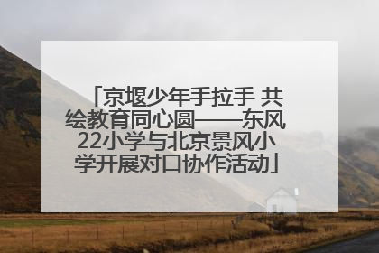 京堰少年手拉手 共绘教育同心圆——东风22小学与北京景风小学开展对口协作活动