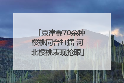 京津冀70余种樱桃同台打擂 河北樱桃表现抢眼