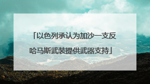 以色列承认为加沙一支反哈马斯武装提供武器支持