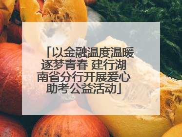 以金融温度温暖逐梦青春 建行湖南省分行开展爱心助考公益活动
