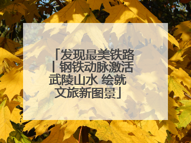 发现最美铁路丨钢铁动脉激活武陵山水 绘就文旅新图景