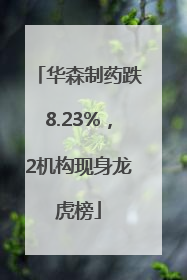 华森制药跌8.23%，2机构现身龙虎榜