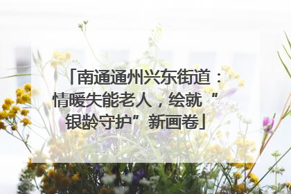 南通通州兴东街道：情暖失能老人，绘就“银龄守护”新画卷