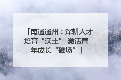 南通通州：深耕人才培育“沃土” 激活青年成长“磁场”