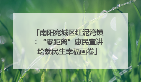 南阳宛城区红泥湾镇：“零距离”惠民宣讲 绘就民生幸福画卷