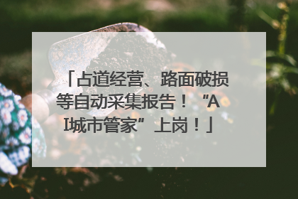占道经营、路面破损等自动采集报告！“AI城市管家”上岗！