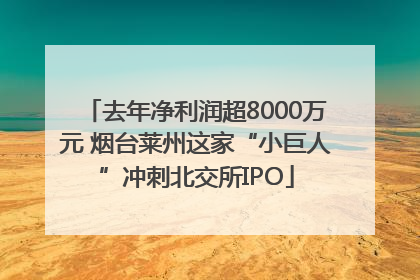 去年净利润超8000万元 烟台莱州这家“小巨人”冲刺北交所IPO