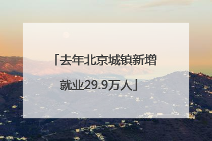 去年北京城镇新增就业29.9万人