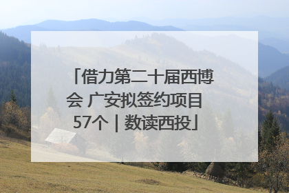 借力第二十届西博会 广安拟签约项目57个｜数读西投