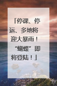 停课、停运、多地将迎大暴雨！“蝴蝶”即将登陆！