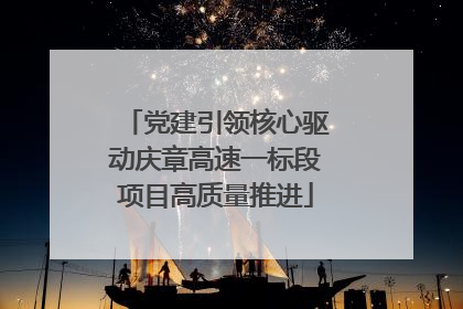 党建引领核心驱动庆章高速一标段项目高质量推进